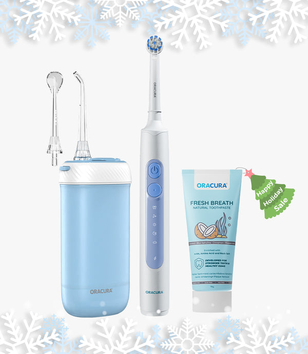 ORACURA® OC180 Smart Water Flosser + OB200 Oscillating Rechargeable Electric Toothbrush Combo