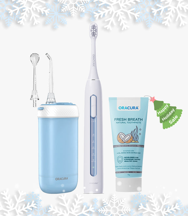OC180 Compact PLUS® Water Flosser®, SB300 Sonic Smart® Electric Rechargeable Toothbrush & Natural Toothpaste