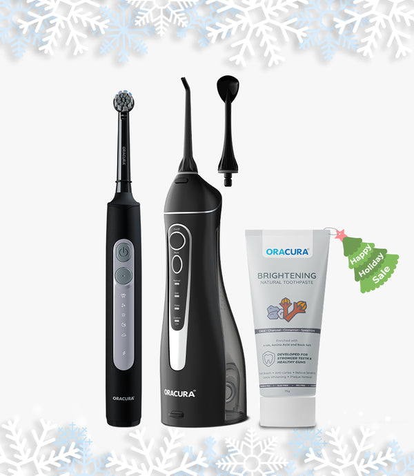 ORACURA® OC200 Smart Plus Water Flosser + OB200 Oscillating Rechargeable Electric Toothbrush Combo