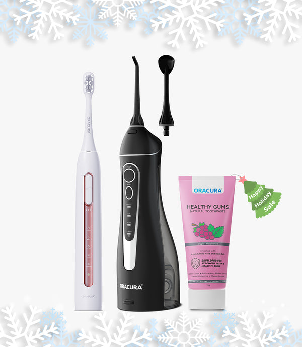 OC200 Smart PLUS® Water Flosser, SB300 Sonic Smart® Electric Rechargeable Toothbrush & Natural Toothpaste