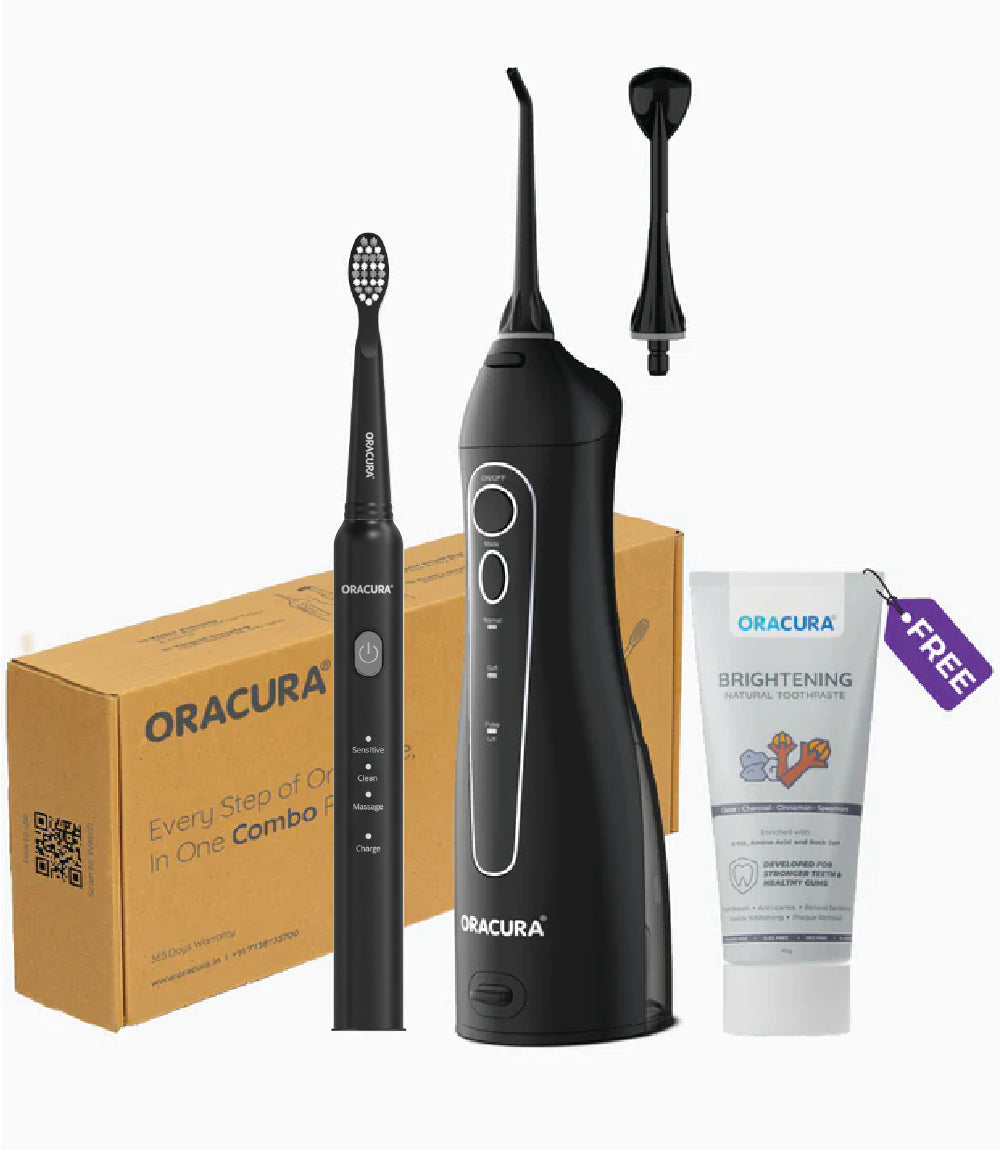 OC150 BeginCare Water Flosser, SB200 LITE Rechargeable Electric Toothbrush (Free Hydroxyapatite Toothpaste)