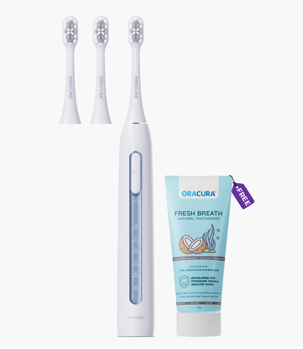 Sonic Duo of SB300 Electric Toothbrush & Natural Toothpaste with 2 Brush heads Combo