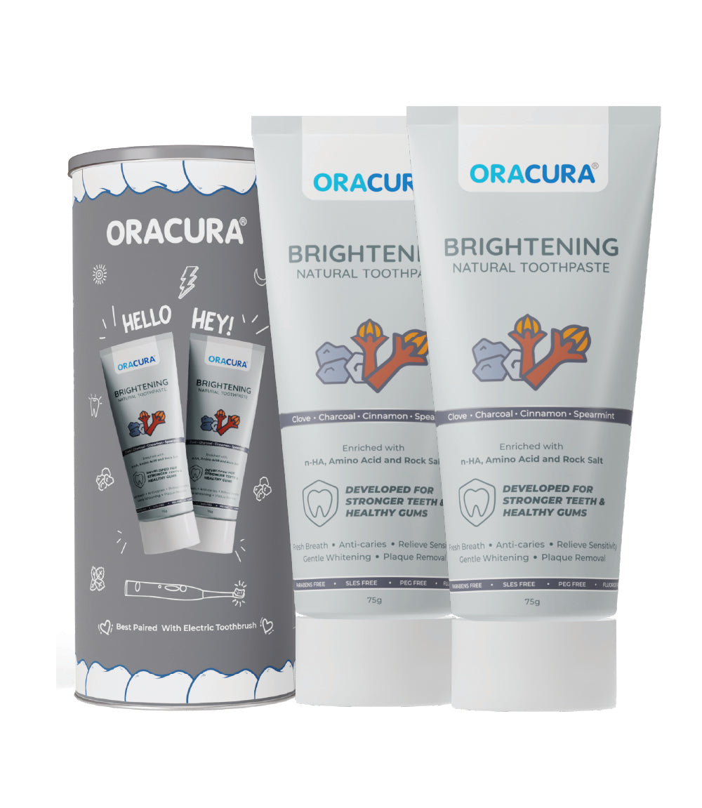 ORACURA Brightening Natural Toothpaste (Charcoal) (Pack of 2)