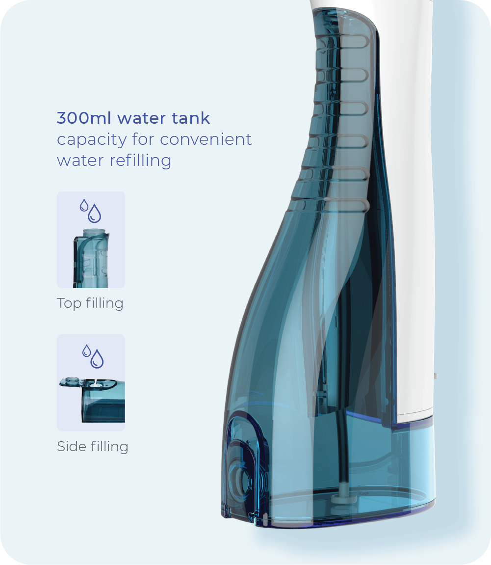 OC100 Smart Water Flosser® with 300ml water tank capacity