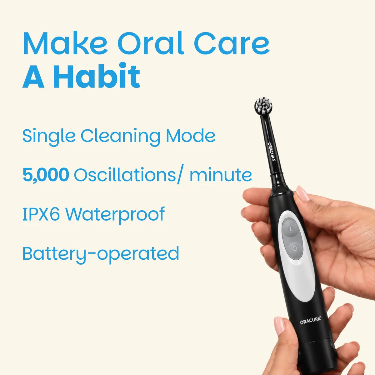 OB100 BeginCare Oscillating Battery Operated Electric Toothbrush